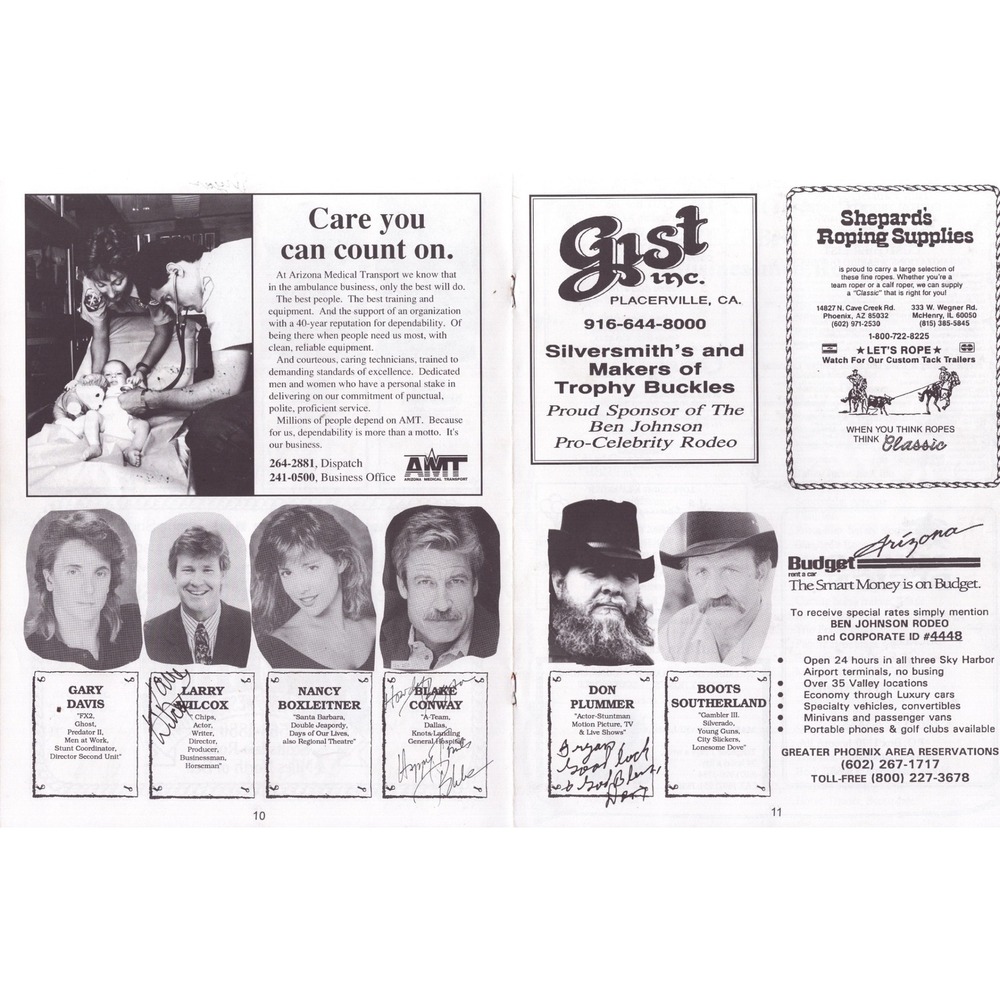 1993 Ben Johnson Rodeo Program SIGNED x25 Ben Johnson Harry Carey Jr Buck Taylor - Picture 7 of 8